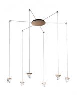 Tripla oprawa wisząca LED 6x4,3W 3000K brąz